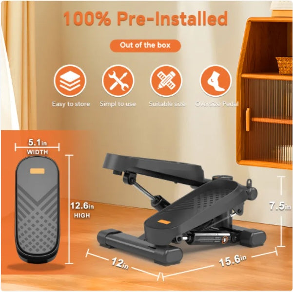 CD Monitor Downloads Home Office Exercise 330LBS Capacity Mini Stepper With Resistance Bands And LCD Monitor