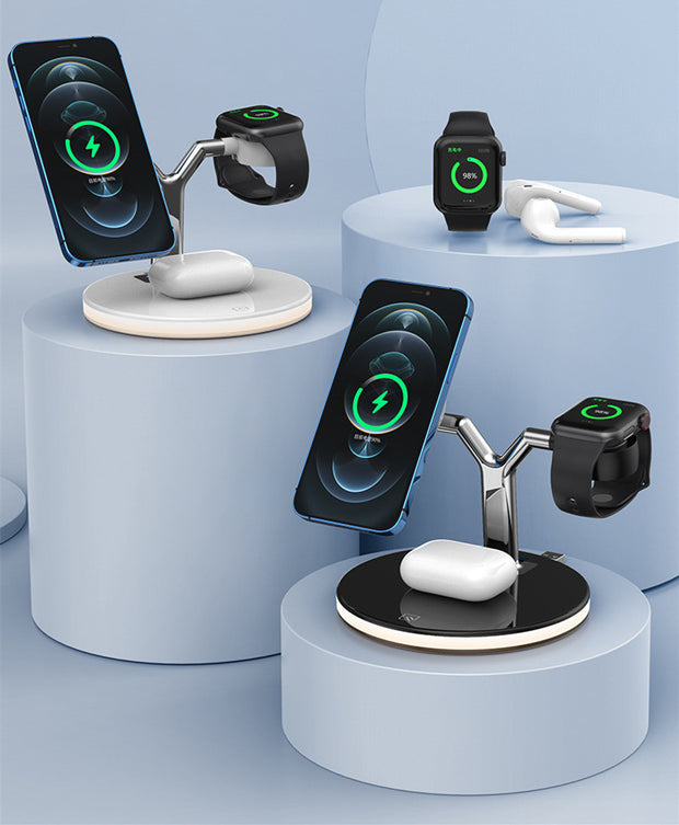 3 In 1 Magnetic Wireless charger stand Watch 15W Fast Charging Dock Station For Earbuds Pro
