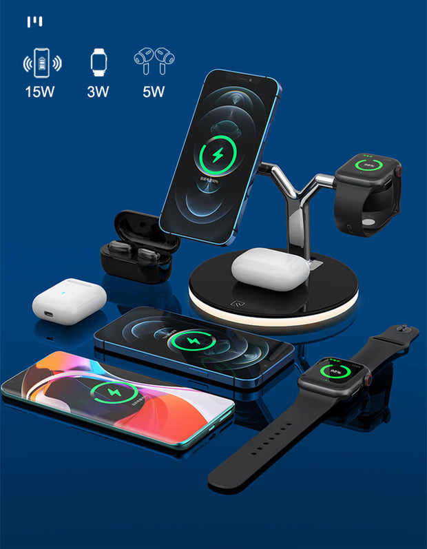 3 In 1 Magnetic Wireless charger stand Watch 15W Fast Charging Dock Station For Earbuds Pro