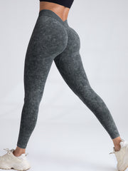 V-Back Scrunch Butt Workout Leggings, Women Seamless Gym Yoga Leggings High Waist Active Yoga Pants, Yoga Leggings High Waist Active Yoga Pants