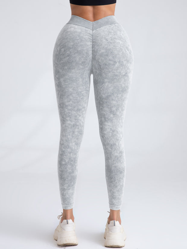 V-Back Scrunch Butt Workout Leggings, Women Seamless Gym Yoga Leggings High Waist Active Yoga Pants, Yoga Leggings High Waist Active Yoga Pants